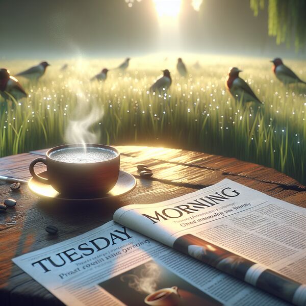 Frische Dienstag Morgen Bilder für einen guten Start