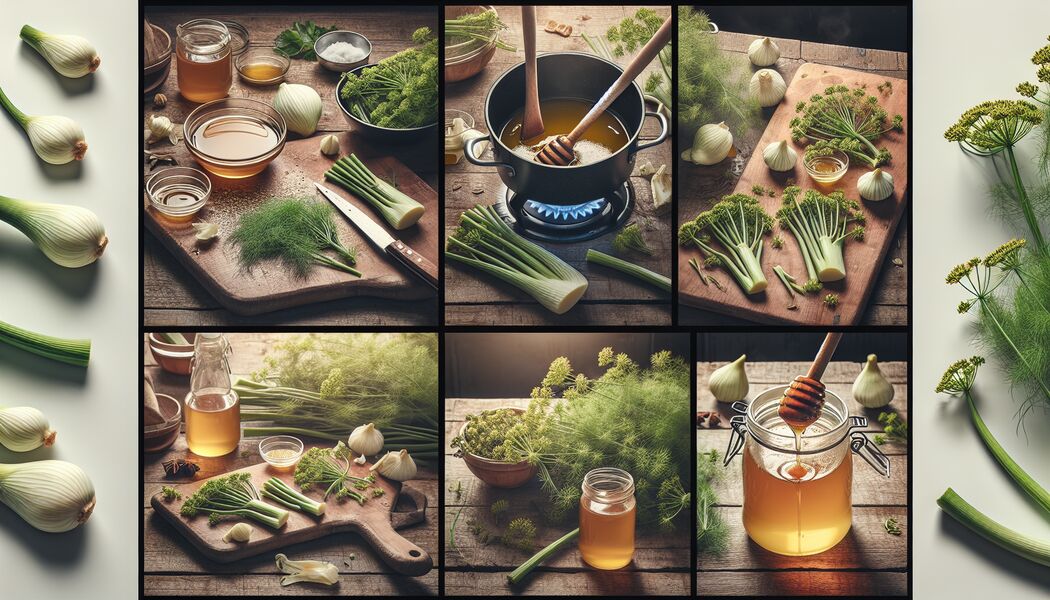 Honig einrühren und gut vermengen   - Fenchelhonig selber machen » Leckeres Rezept für zu Hause